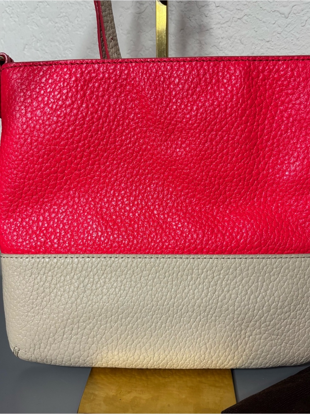 Kate Spade Grove Court Pink and Cream Leather Crossbody Bag Storybook lining - Picture 5 of 9